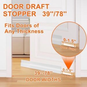 Clear Door Draft Stopper- 2 pack